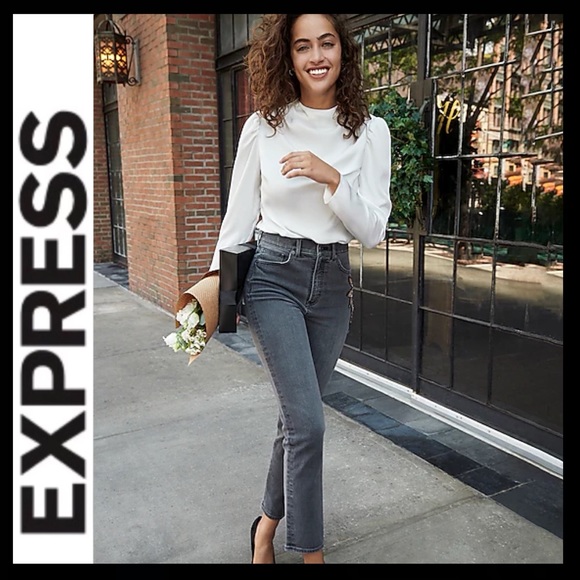 NWT Express Super High Waist Beaded Jean - Picture 2 of 12